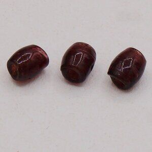 Vintage Purple Wrapped Glass Small Barrel Beads 3 Total
